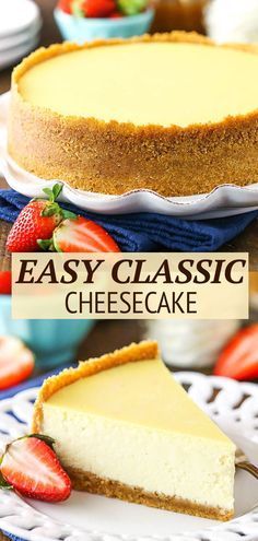 Classic Baked Cheesecake, Creamy Cheese Cakes Recipes, How Do You Make Cheesecake, Cheese Cakes Recipes Easy Homemade, 6inch Cheesecake Recipe, How To Make A Cheesecake, Bake Cheesecake Recipes Easy, Best Cheesecake Recipe Homemade, Easy Baked Cheesecake Recipes