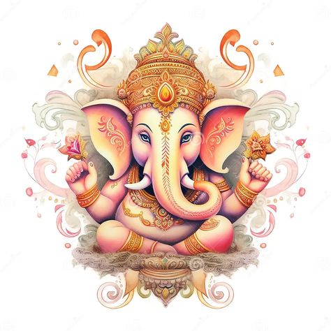 Illustration of Lord Ganesha for Ganesh Chaturthi. Ai Generated Stock Image - Image of ganapati, prosperity: 281152697 Ganesh Illustration, Ganesha Illustration, Ganesh Painting, Ganesh Pooja, Ganesh Ji Images, Shri Ganesh Images, Painting Images, Animated Invitations, Shri Ganesh