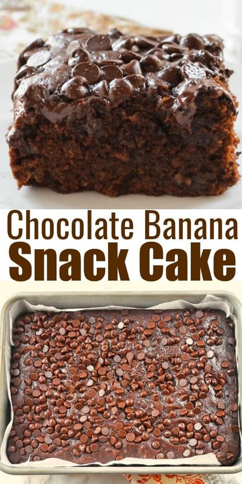 Banana Snack Cake, Snack Cake Recipe, Food Rocks, Dessert Cravings, Fabulous Desserts, Baking Techniques, Chocolate Banana Cake, Banana Dessert Recipes, Pinterest Christmas