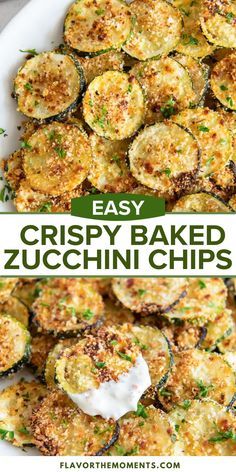 Crispy Baked Zucchini, Baked Zucchini Chips, Vegetable Side Dishes Healthy, Zucchini Chips Baked, Baked Zucchini, Zuchinni Recipes, Zucchini Chips, Resep Diet, Makanan Diet