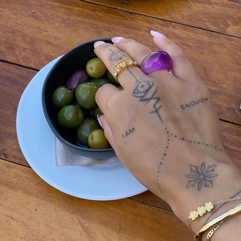 Widya Soraya on Instagram: “daily reminder: you are enough 🤍” Purple Swag, Academia Hairstyle, Spiritual Bracelets, Spine Tattoos For Women, Acrylic Ring, Spine Tattoos, Plastic Ring, Dope Jewelry, Hand Ring