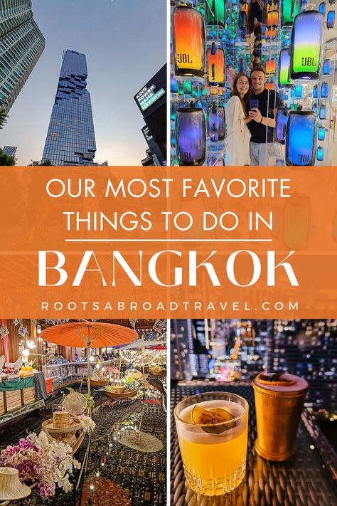 We truly fell in love with the charm of Bangkok. As we traveled Asia for three months this bustling, charming, and sometimes overwhelming capital of Thailand captured us. Here we share our personal best things to do in Bangkok. Whether you wanna tick off the top attractions, fully immerse in local culture, seek the best street food, or search for some hidden gems, we got you covered. Immerse yourself in its lively markets, stunning temples, diverse foodie experiences, and exciting nightlife. Best Things To Do Bangkok, Top Things To Do In Bangkok, Temples In Bangkok, Things To Do Bangkok, Bangkok Hidden Gems, Bangkok Things To Do, What To Do In Bangkok, Thailand Bangkok City, Bangkok To Do