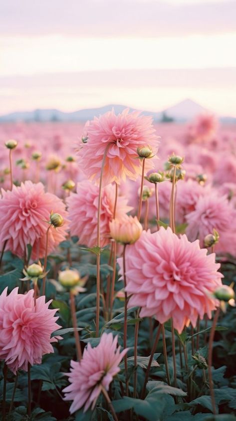 Field of pink dahlia landscape outdoors blossom. | free image by rawpixel.com / Ake Dahlia Phone Wallpaper, Bri Core, Dahlia Field, Dahlia Wallpaper, Spring Backgrounds, Pink Dahlia Flower, Iphone Wallpaper Pink, Pink Landscape, Tattoo Tree