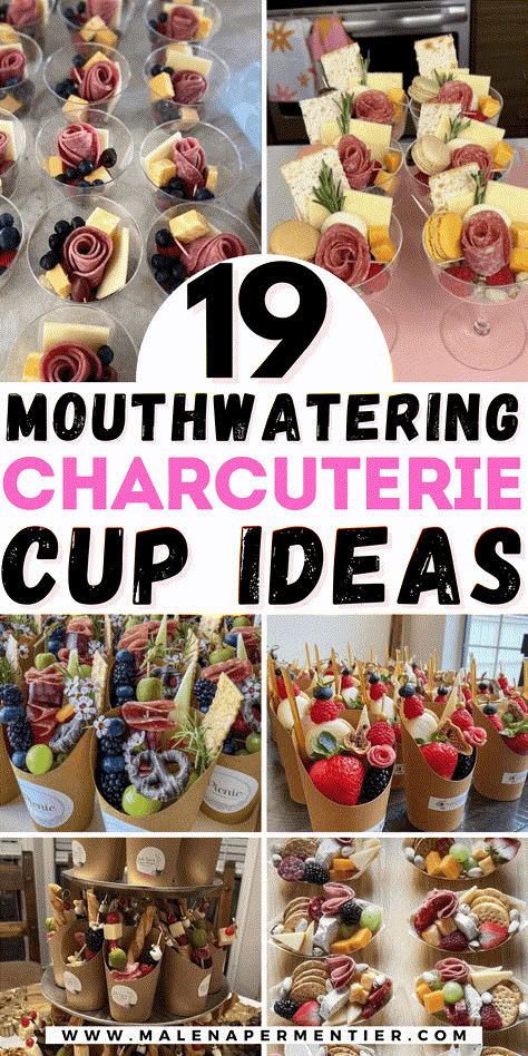 charcuterie cup ideas Catering In Cups, Wedding Appetizers In A Cup, Horsdoeuvres Appetizers Appetizer Ideas, Berry Cups For Party, Snack Bar Ideas For Party, Pre Homecoming Party Ideas Food, Charcuterie Board Ideas In Cups, Charcuterie Cups Fall, Picnic Catering Ideas