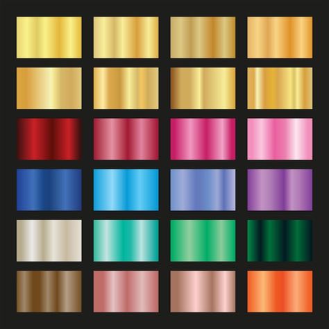 Collection of gradient metallic color pa... | Premium Vector #Freepik #vector #copper-gradient #copper #bronze #gold-silver Metallic Colour Palette, Metal Color Palette, Metallic Color Palette, Zen Doodles, Doodles Art, Aesthetic Color, Zen Doodle Art, Senior Care, Halloween 2024