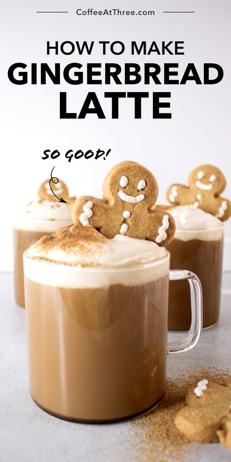 Starbucks Drink At Home, Gingerbread Latte Recipe, Christmas Cookies Gingerbread, Gingerbread Syrup, Salted Caramel Mocha, Homemade Gingerbread, Hot Drinks Recipes, Cookies Gingerbread, Starbucks Coffee Drinks