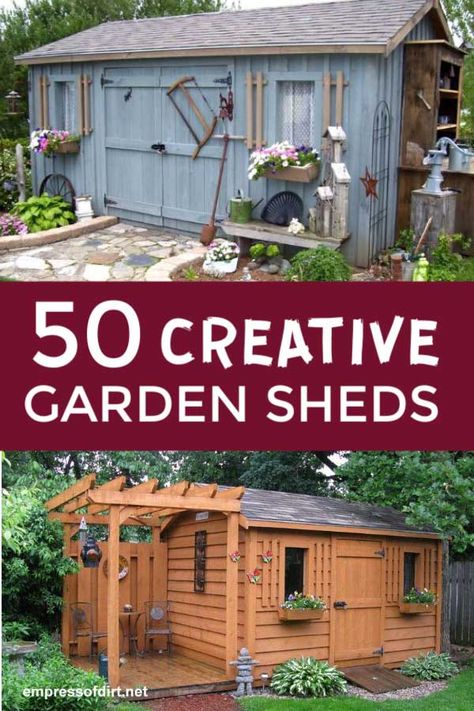 50 creative garden shed ideas for storage, crafts, potting plants, and sleeping. Browse the photos from home gardens. Garden Sheds, Shed Conversion Ideas, Garden Diy Decoration Ideas, Garden Shed Diy, Garden Shed Ideas, Shed Ideas, Backyard Sheds, Potting Sheds, Backyard Shed