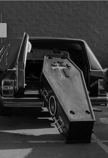 This is a good looking coffin no mater what it is used for. The Last Ride, Last Ride, White Photo, Graveyard, Dark Side, Cemetery, A Car, Black And White, Tumblr