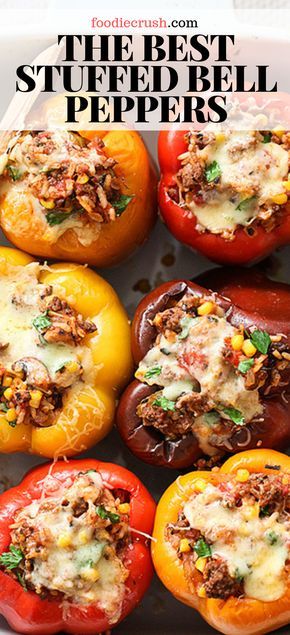 Best Stuffed Bell Peppers, Stuffed Peppers With Ground Beef, Best Stuffed Peppers, Classic Stuffed Peppers, Best Stuffed Pepper Recipe, Stuffed Peppers With Rice, Beef Rice, Bell Pepper Recipes, Diner Recipes