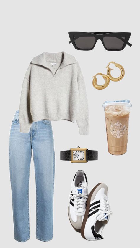 Mom Jeans And Sneakers Outfit, Outfit Inspo Layout, Outfit Layout Aesthetic, Mom Jeans Aesthetic, Jeans And Sneakers Outfit, Layout Aesthetic, Everyday Casual Outfits, Trendy Fits, Outfit Layout