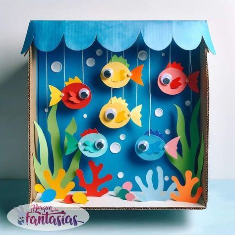 Schools, Colleges & University - Education Foam Sheet Animal Craft, Aquarium Craft Preschool, Cardboard Aquarium, Craft Ideas For Students, Creative Craft Ideas, Coconut Shell Crafts, School Doors, Activities For Girls, Paper Flowers Craft