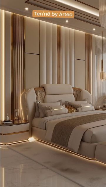 Royal Luxury Bedroom Design, Hotel Inspired Bedroom, Royal Bedroom Design, Bedroom Pop Design, Curved Bed, Bedroom Beds, Unique Bedroom Design, Luxury Bedroom Furniture, Luxury Bedroom Design