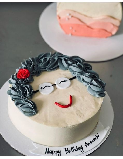 Simple Cake Designs For Grandma, Grandma Cakes Birthday, Grandmas Birthday Cake, Grandma Cake Design, Granny Birthday Cake, Grandmother Cake Design, Cake Design For Grandma Birthday, Grandma Cake Ideas, Cakes For Grandma