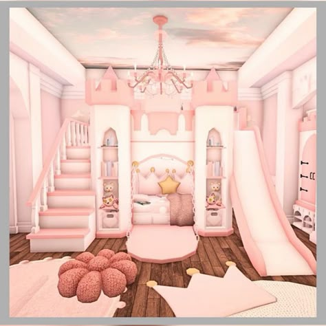 Club Roblox House Ideas Kids Bedroom, Bloxburg Toddler Room Ideas, Bloxburg Bedroom Ideas For Kids, Bloxburg Kid Room Ideas, Bloxburg Playroom Ideas, Bloxburg Kids Room Ideas, Preppy House, Kids Room Decals, Blocksburg Room Ideas￼