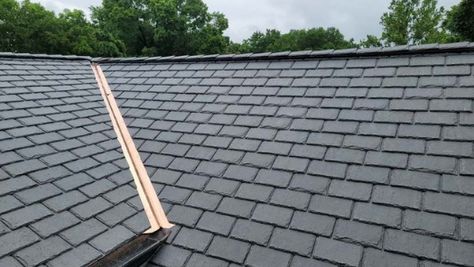 Slate Roof vs. Synthetic Slate Roof (The 4 Main Comparisons) Synthetic Slate Roofing, Cedar Shake Shingles, Slate Shingles, Types Of Roofing Materials, Cedar Shake Roof, Shake Roof, Roofing Ideas, Roof Ideas, Standing Seam Metal Roof