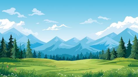 Mountain Forest Illustration, Meadow Illustration, Grass Png, Forest Meadow, Grass Background, Chalkboard Ideas, Mountain Forest, Forest Illustration, Green Forest