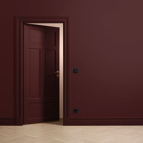 Burgundy Paint Colors, Maroon Bedroom, Maroon Walls, Burgundy Walls, Burgundy Paint, Wall Color Combination, Vintage Dining Room, Colour Matching, Wood Paint