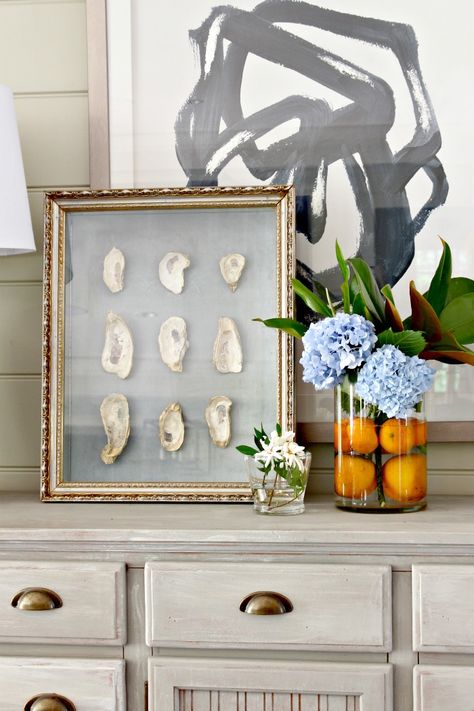 Oyster Shell Mirror, Oyster Shell Art, Oyster Shell Crafts, Shell Mirror, Shell Decor, Oyster Shells, Beach Crafts, Seashell Crafts, Shell Art