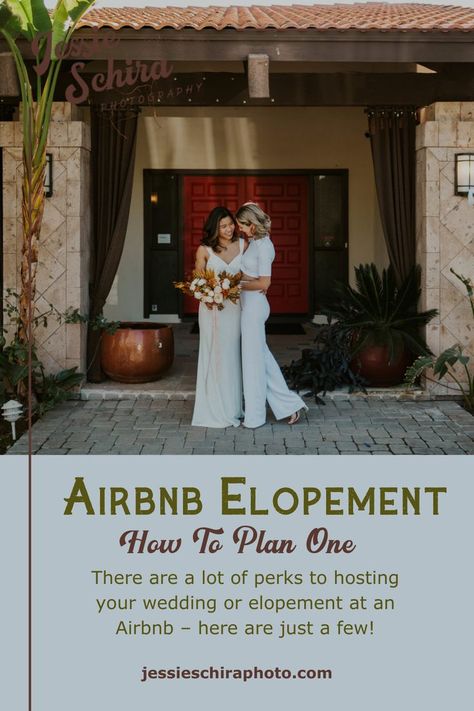 Curious about getting married at an Airbnb? Booking an Airbnb wedding is easier than you think, but there are some things you should know about Airbnb weddings before you book and plan. If you’re wondering how to get married at an Airbnb, what to look for in an Airbnb wedding venue, and how to plan an Airbnb wedding, I’ve got you covered. In this post, I’m sharing my best Airbnb wedding tips for couples planning a unique Airbnb wedding day. Diy Airbnb Wedding, Air Bnb Elopement, Airbnb Wedding Decor, Airbnb Wedding Ideas, Airbnb Elopement, Romantic Theme Wedding, Airbnb Wedding, Wedding Planning Timeline, Winter Elopement