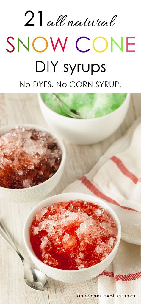 Diy Snow Cone, Homemade Snow Cones, Shaved Ice Syrup, Snow Recipe, Snow Cone Syrup, Diy Snow, Artificial Dyes, Snow Cone, Snow Cones