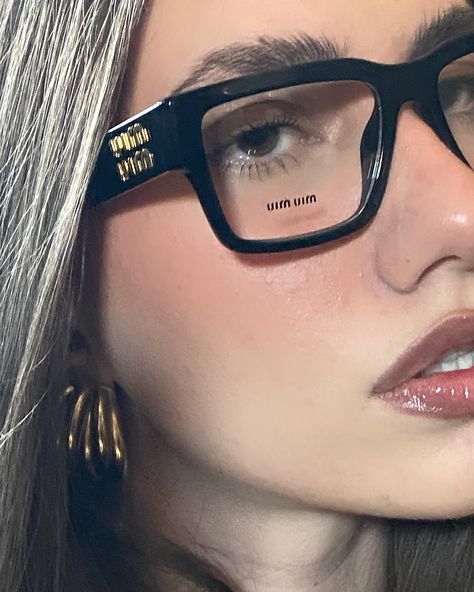 @miumiu 🖤 Miu Miu Regard Glasses, Miu Miu Glasses Frames, Miumiu Glasses Frames, Miu Miu Glasses Aesthetic, Miu Miu Glasses Eyewear, Miu Miu Necklace, Mui Mui Glasses, Miu Miu Eyeglasses, Kylie Jenner Glasses