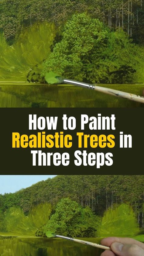 Painting realistic trees with Oil. In this oil painting tutorial, I teach you how to paint realistic trees in three easy steps. You will learn the brushes you need to paint trees and how to mix realistic oil paints to create a landscape. Landscape Painting Techniques, Paint Trees, Oil Painting Trees, Paint Realistic, Tree Tutorial, Oil Painting Tips, Painting Realistic, Oil Painting Lessons, Landscape Painting Tutorial