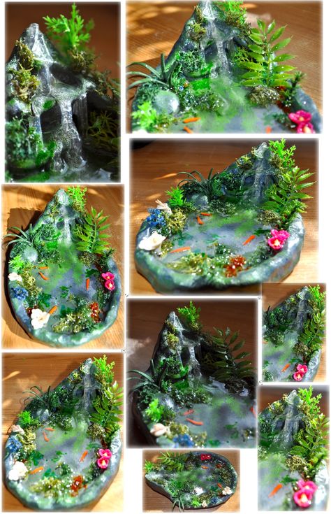 Fairy Garden Designs, Fairy Garden Crafts, Mini Fairy Garden, Clay Fairies, Fairy Crafts, Fairy Garden Houses, Diy Fairy, Fairy Garden Diy, Diy Resin Crafts