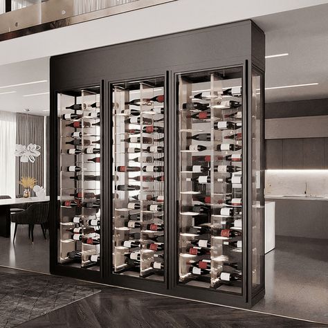 VITRUS Glass Enclosed Wine Cellars Wine Cellar Wall, Concealed Door Hinges, Contemporary Wine Cellar, Glass Wine Cellar, Ceiling Finishes, Mdf Panel, Interior Finishes, Wine Cellar Design, Cellar Design