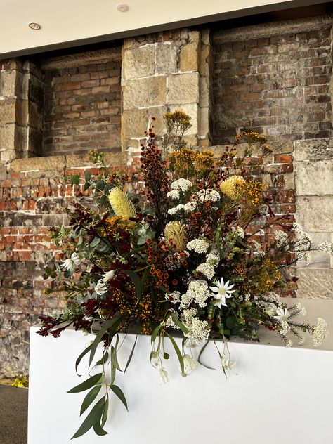 Corporate party native vibes for the bar at #sydneymint @mhnswvenues Australian Natives Wedding, Native Arrangements, Native Wedding, Tall Flower Arrangements, Table Arrangements Wedding, Australian Flowers, Australian Native Flowers, Native Flowers, Modern Minimalist Wedding