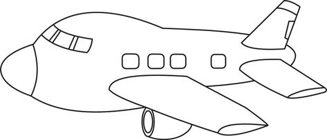 Airplane Clipart Black And White, Airplane Worksheet, Airplane Black And White, Aeroplane Clipart, Airplane Outline, Evs Worksheet, Airplane Clipart, Freshers Party, Black And White Outline