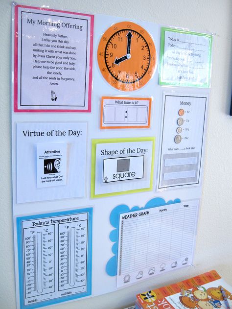 Domesticity and Doctrine: Homeschool Morning Board Morning Board, Homeschool Education, Calendar Time, Homeschool Classroom, Homeschool Kindergarten, Homeschool Printables, Homeschool Help, Homeschool Planning, Tot School