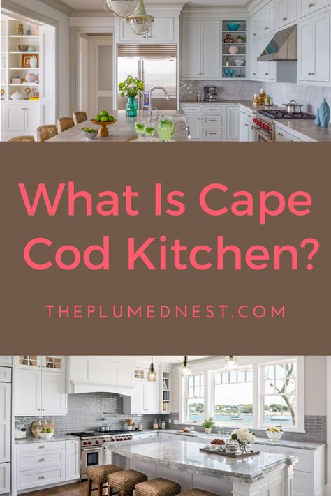 30 + Cape Cod Style Kitchen Ideas to Copy - The Plumed Nest Renovated Cape Cod House, Cape Entryway Ideas, Cape Cod Home Design, Cape Cod Interior Design Small Kitchen, Cape Cod House Interior Ideas Kitchen, Cape Cod Kitchen Remodel Layout, Nantucket Cottage Kitchen, Cape Cod Style Kitchen, Cape Cod Aesthetic House