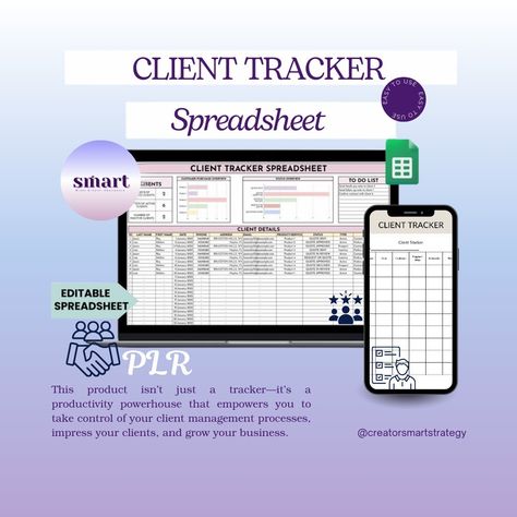 The Client Tracker is a versatile and powerful digital product designed to help entrepreneurs, freelancers, and business owners efficiently manage their client relationships. This Google Sheet template offers an easy-to-use solution for tracking client details, projects, deadlines, payments, and communication in one centralized place. Perfect for streamlining your workflow and staying organized. Do you want the Client Tracker?🔥 Comment " CLIENT", I will DM you and send the link😊 Google Sheet Template, Client Tracker, Client Management, Annual Calendar, Sheet Template, Calendar Planner, The Client, Staying Organized, Business Owners