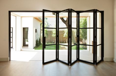 Bi Fold Doors Internal, Patio Screen Door, Pintu Interior, Glass Aluminium, Accordion Doors, Folding Glass Doors, Casa Container, Model Design, Grill Design