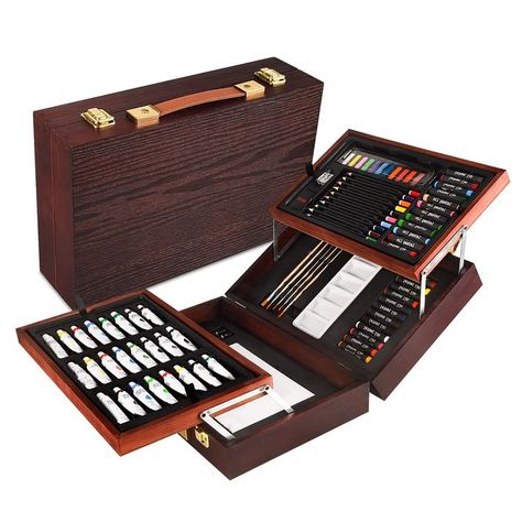 83 Pieces Art Supplies, Deluxe Art Set in Wooden Case, Professional Painting and Drawing Tool Set for Adults, Kids and Artist 1 Color Palette, Painting Tool, Watercolor Cake, Painting And Drawing, Diy Case, Art Cart, Canvas Drawing, Professional Paintings, Tool Kits