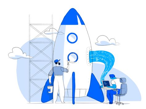 Digital Startup is Ready to Launch streamline wow hurca development coding mission launch rocket innovation agency digital startup Launch Illustration, Rocket Illustration, Isometric Art, Minimal Color, Saint Charles, Graphic Elements, Silver Spring, Program Design, Digital Technology