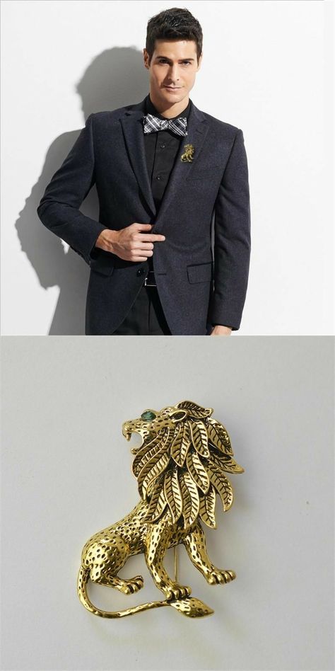 Lion Brooch, Dnd Inspiration, Male Jewelry, Men's Brooch, Art Jewelry Design, Hijab Pins, Brooch Men, Gold Lion, Indian Jewellery Design Earrings