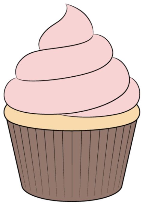 How To Draw A Cute Cupcake, Drawing Of A Cupcake, Cupcake Sketch Drawings, Drawings Of Cupcakes, Cupcake Cute Drawing, How To Draw Frosting, Pastry Art Drawing, Simple Cupcake Drawing, How To Draw A Cupcake