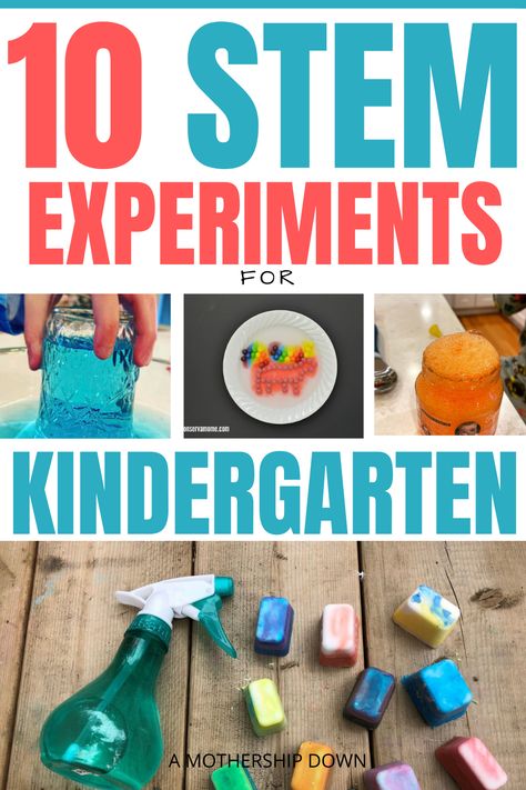 Experiments For Kindergarten, Stem Activities For Kindergarten, Kindergarten Science Projects, Kindergarten Science Experiments, Simple Stem Activities, Science Experiments Kids Preschool, Kindergarten Stem, Easy Stem, Stem Experiments