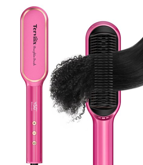 20s Hair, Hair Straightener Comb, Cordless Hair Straightener, Hair Straightening Brush, Hair Straightener Brush, Hot Pink Hair, Straightener Brush, Straightening Comb, Sephora Favorites