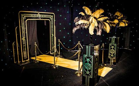 Art Deco Entranceway | Event Prop Hire Great Gatsby Party Backdrop, Great Gatsby Prom Decorations, Getsbi Party, Gatsby Photo Booth, Great Gatsby Prom Theme, Great Gatsby Party Decorations, Great Gatsby Prom, Gatsby Birthday Party, Gatsby Gala