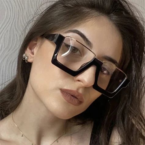 Just found this amazing item on AliExpress. Check it out! $11.72 | Personality Square Flat Light Mirror Anti-blue Light Trend Ins Hip Hop Big Frame Glasses Cross-border Fashion Glasses Frame Half Frame Glasses, Fashion Glasses Frames, Womens Glasses Frames, Square Glasses, Frame Glasses, Clear Vision, Mens Eyewear, Blue Ray, Vintage Glasses