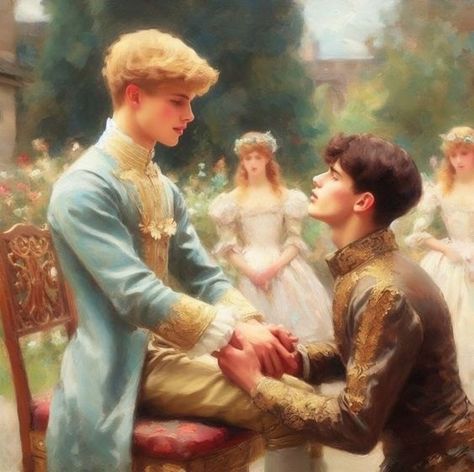 Royalty Aesthetic Prince, Gay Lovers Pics Aesthetic, Gay Painting, Prince Painting, Prince Aesthetic, Royal Love, Rennaissance Art, Royalty Aesthetic, Gay Aesthetic