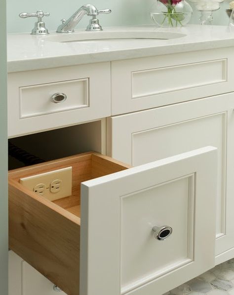 Outlets In Bathroom, Nursery Drawer Organization, Diy Drawer Organizer, Dresser Drawer Organization, Drawer Organization, Interior Finishes, Bathroom Drawers, Vanity Drawers, Diy Drawers