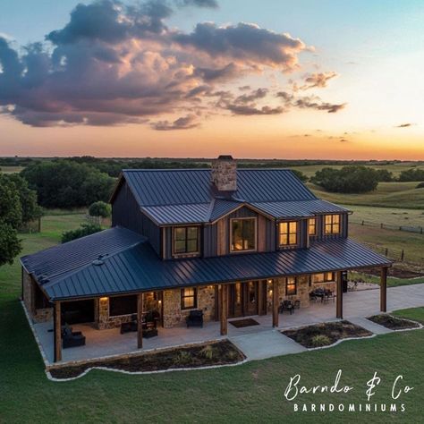 Imagine cozy fall & winter nights in this lovely barndo. Let us help you find the perfect location, floor plan, interior and more. Contact our team at 705-344-9852 to begin your barndo journey! • • • • • #barndoandco #barndo #barndodesign #designinspo #interiordesign #barndodecor #barndominium #barndominiumlifestyle #barndominiumguy #thebarndoguy #barndominionexperts #barndominiumdesign #canada #northamerica Dream Farmhouse, Dream Life House, Ranch Style House Plans, Modern Barn House, American Houses, Barndominium Floor Plans, Farmhouse Style House Plans, Ranch Style Home, Luxury Homes Dream Houses