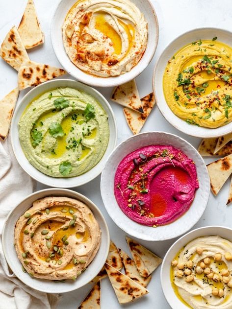 Basic Hummus Recipe, Hummus Brands, Easy Homemade Hummus, Homemade Hummus Recipe, Hummus Flavors, Hummus Platter, Healthy Eating Books, Easy Hummus Recipe, Creamy Hummus