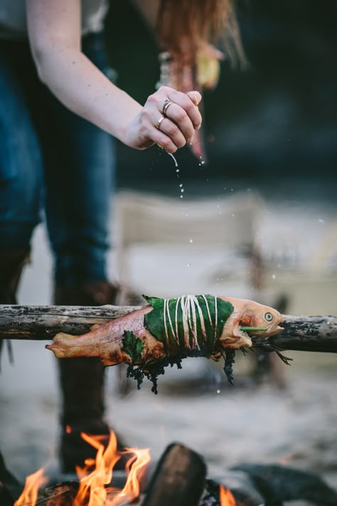 Fire-Roasted Trout with Lemon and Herbs | Adventures in Cooking Rosemary Gin Cocktail, Butternut Squash Chili, Open Fire Cooking, Citrus Cocktails, Gin Cocktail, Beautiful Food Photography, Lemon Herb, Fire Cooking, Campfire Cooking