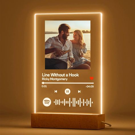 PRICES MAY VARY. 🎵Custom Music Spotify Plaque - 1.Click "Customize now" 2. Choose Text Color on Plaque: White, Black 3. Add the Favorite Song Name 4. Add the Artist Name 5. Upload 1 Photo. Personalized night light. Spotify codes work! Point your phone at the code and the song will play. 🎵Light Up The Song - Do you have a favorite music or singer? Is there a song that always touches your heartstrings? Have you ever played this song in a single loop, in your happy or sad moments. Customize this Spotify Plaque, Custom Picture Gifts, Music Plaque, Picture Albums, Customized Photo Gifts, Personalized Gifts For Men, Picture Gifts, Cadeau Photo, Personalized Photo Gifts