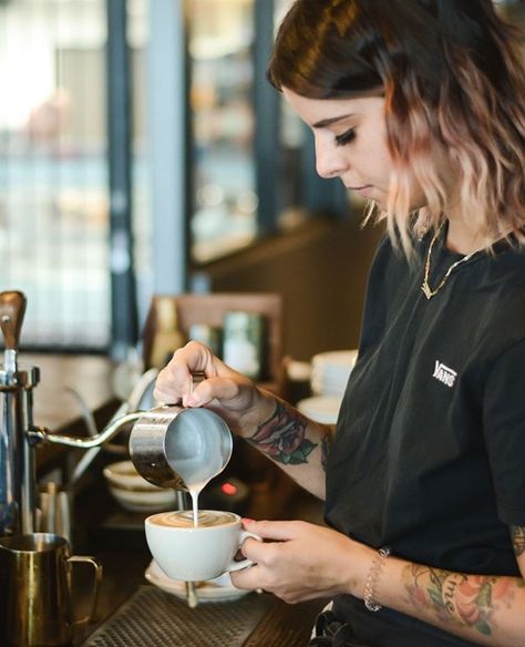 Coffee Business Photography, Coffee Shop Pictures, French Coffee Shop, Cafe Barista, Coffee Trailer, Coffee Shop Branding, Coffee Shop Photography, Coffee Shot, Cafe Branding