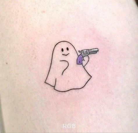 Tattoos Ghost, Pop Culture Tattoos, Culture Tattoos, Mushroom Tattoos, Sharpie Tattoos, Ghost Tattoo, Doodle Tattoo, Cute Little Tattoos, Cute Tiny Tattoos